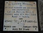 HILLS Cecil Regis -1969 & Jessie Sellar Fordyce -1996