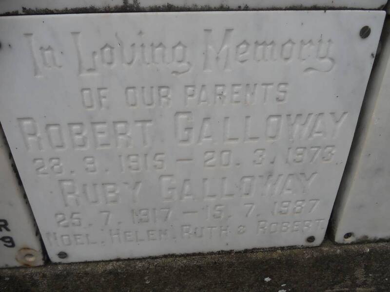 GALLOWAY Robert 1915-1973 & Ruby 1917-1987