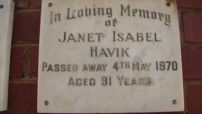 HAVIK Janet Isabel -1970