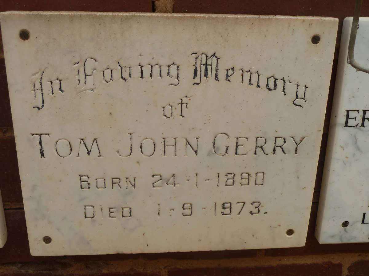 GERRY Tom John 1890-1973
