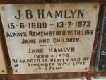 HAMLYN J.B. 1880-1973 & Jane 1888-1975