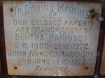 HARRISON John Arnold 1898-1977 & Bertha 1900-1972
