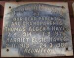 HAYES Thomas Albert 1914-1976 & Harriet Elsie 1913-1980