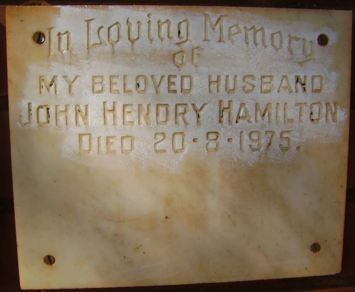 HAMILTON John Hendry -1975