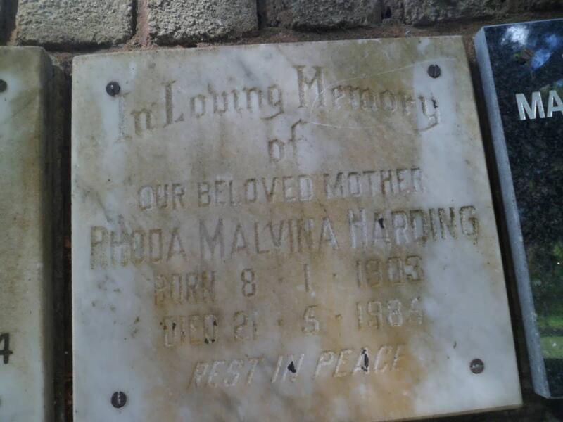 HARDING Rhoda Malvina 1903-1985
