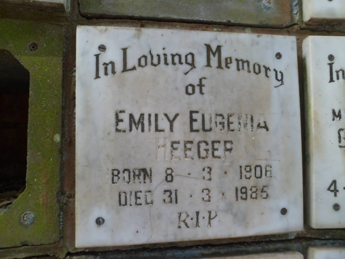HEEGER Emily Eugenia -1906-1985