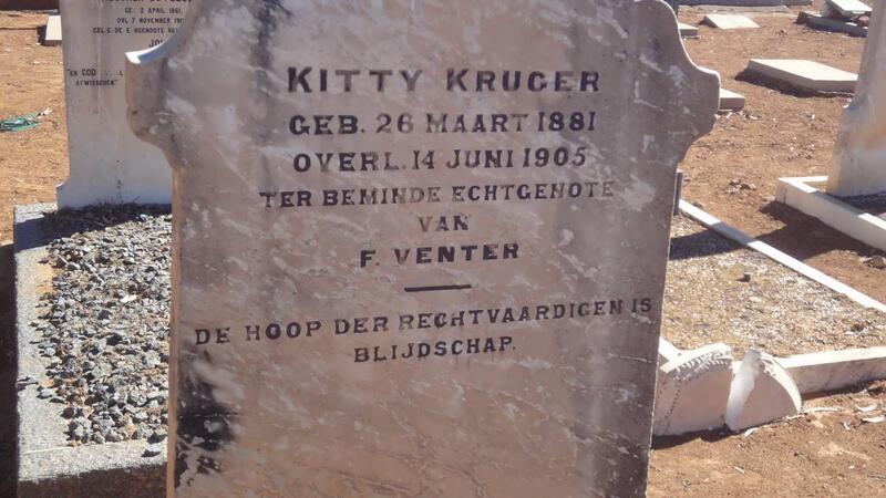 VENTER Kitty nee KRUGER 1881-1905