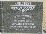 RAULSTONE Johanna Christina 1906-1972