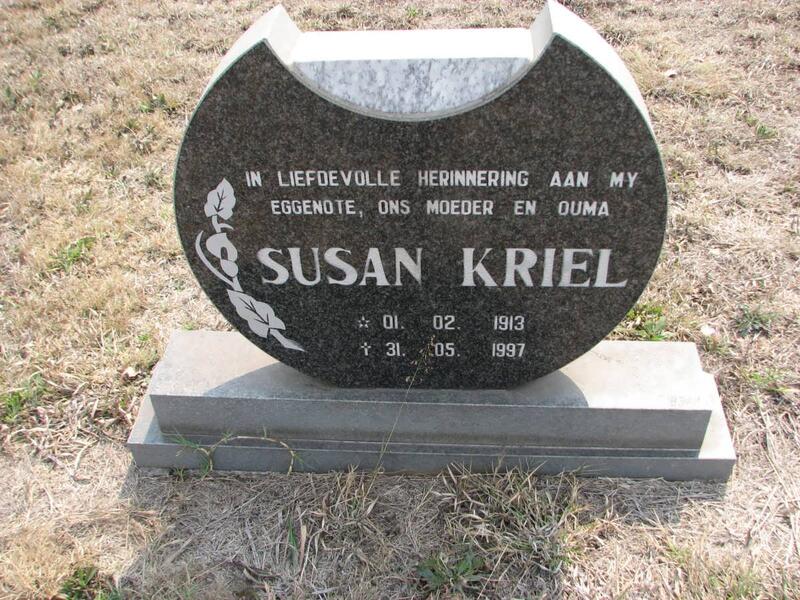KRIEL Susan 1913-1997