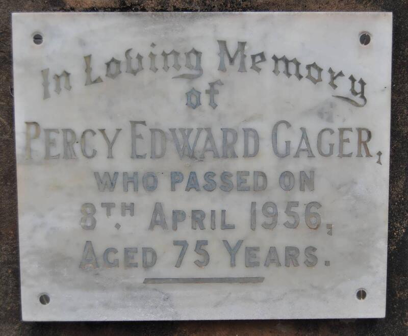 GAGER Percy Edward -1956