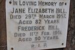 HILL Frederick -1961 & Jane Elizabeth -1957