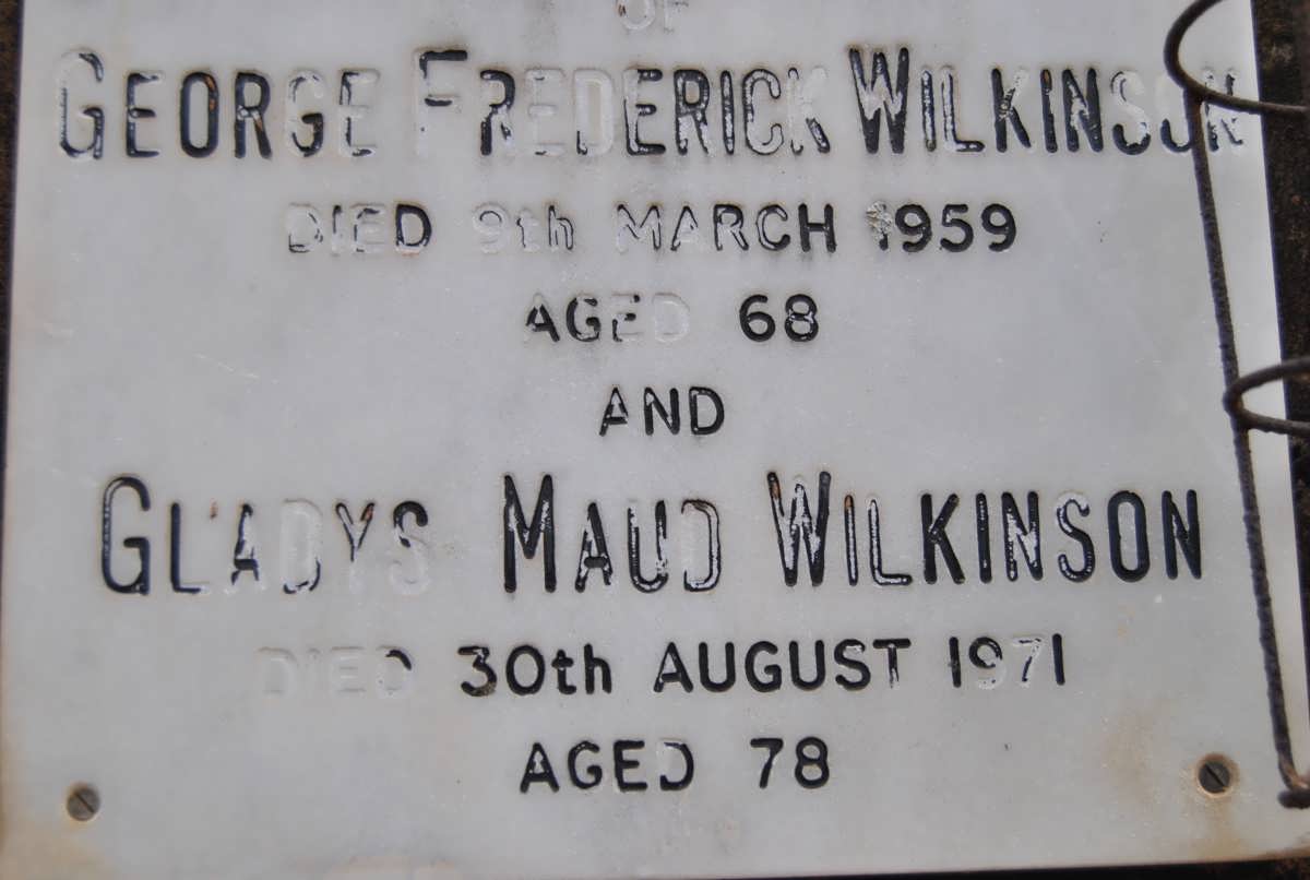 WILKINSON George Frederick -1959 & Gladys Maud -1971