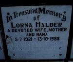 HALDER John 1920-1998 & Lorna 1921-1988