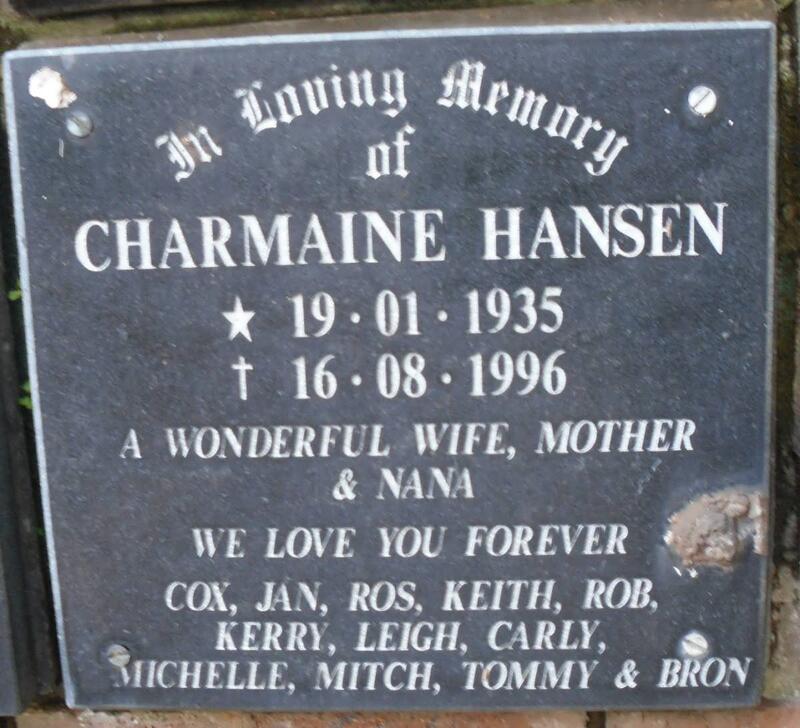 HANSEN Charmaine 1935-1996