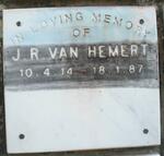 HEMERT J.R., van 1914-1987