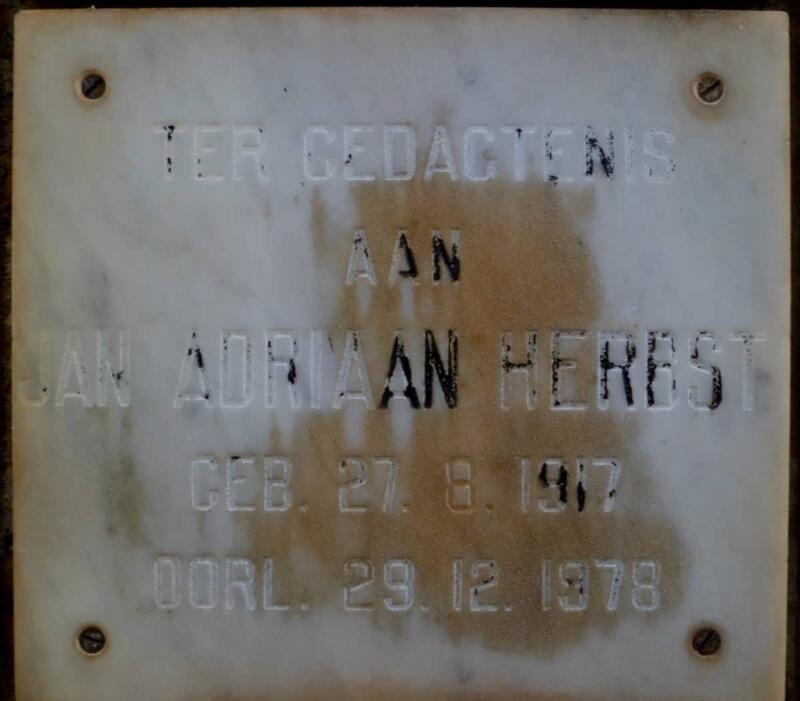 HERBST Jan Adriaan 1917-1978