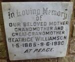WILLIAMSON Beatrice 1885-1980