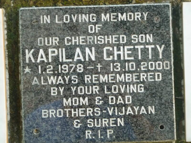CHETTY Kapilan 1978-2000