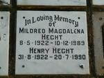 HECHT Henry 1922-1990 & Mildred Magdalena 1922-1989