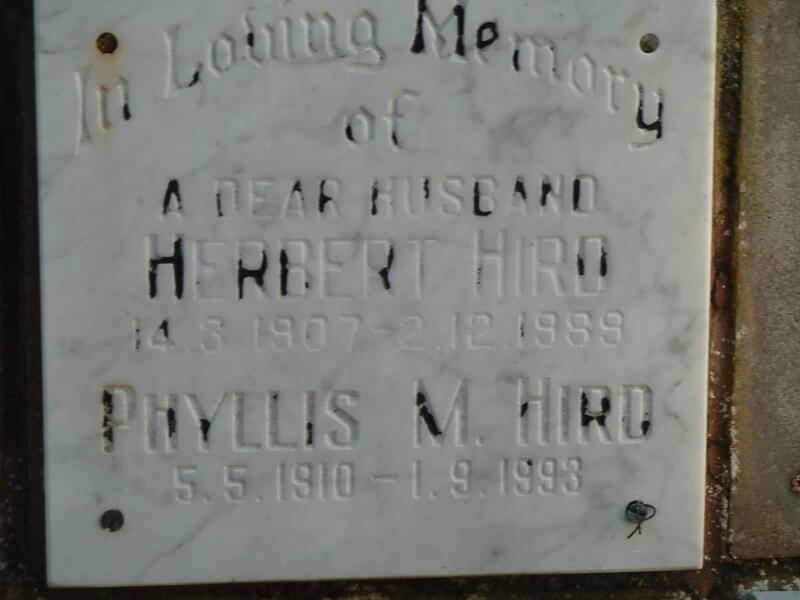 HIRD Herbert 1907-1989 & Phyllis M. 1910-1993