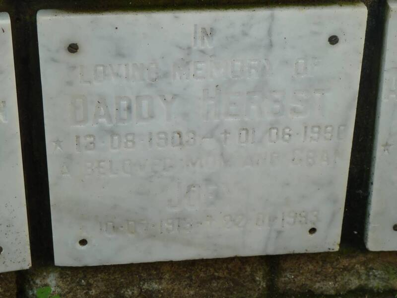HERBST Daddy 1903-1990 & Joey 1913-1993