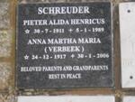 SCHREUDER Pieter Alida Henricus 1911-1989 & Anna Martha Maria VERBEEK 1917-2006