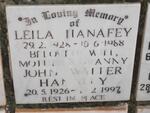 HANAFEY John Walter 1926-1997 & Leila 1928-1988