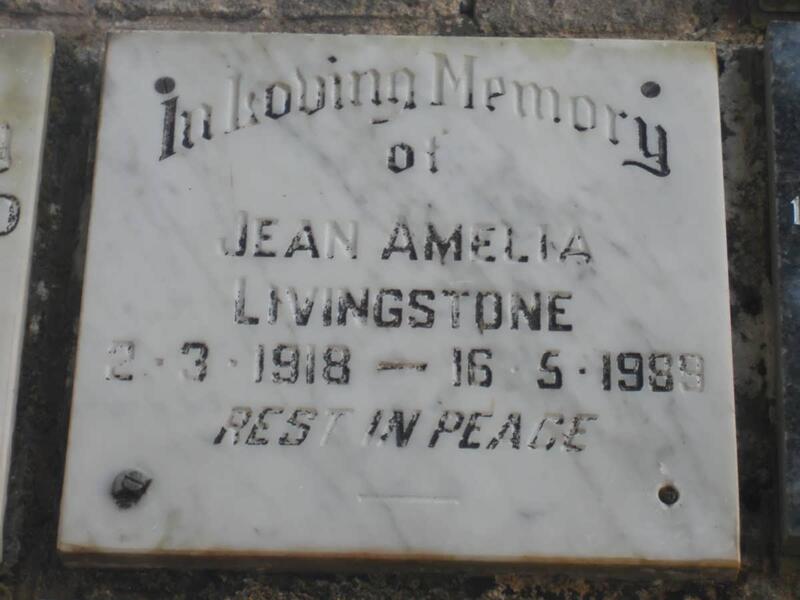 LIVINGSTONE Jean Amelia 1918-1989