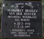 HEEVER Margaret Bridget, van der previously WOODGATE nee WHITE 1934-1997
