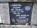 O'LEARY John Nicholas 1915-2002 & Christina BALSILLE 1920-1999