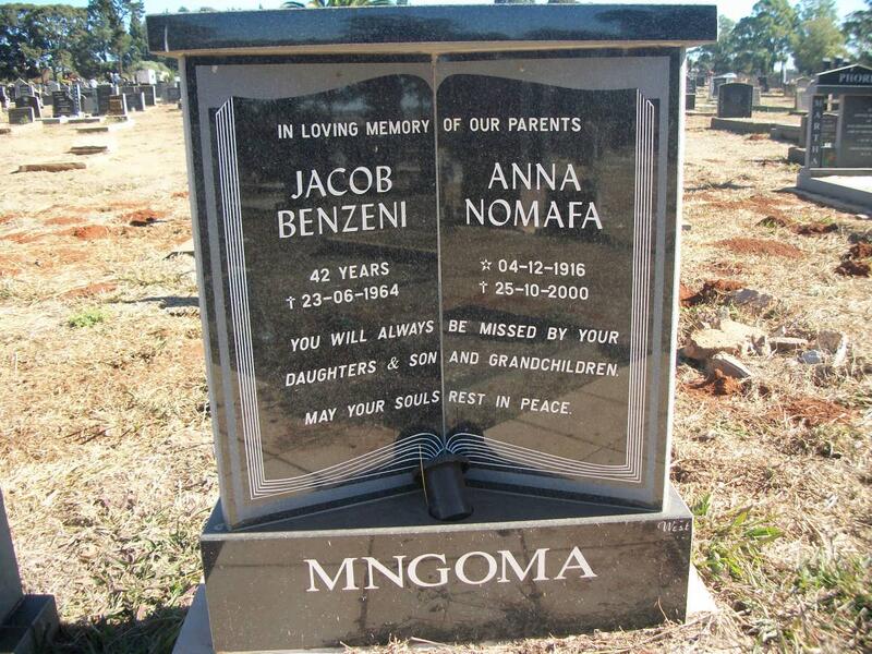 MNGOMA Jacob Benzeni -1964 & Anna Momafa 1916-2000