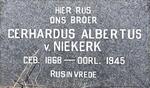 NIEKERK Gerhardus Albertus, v. 1868-1945