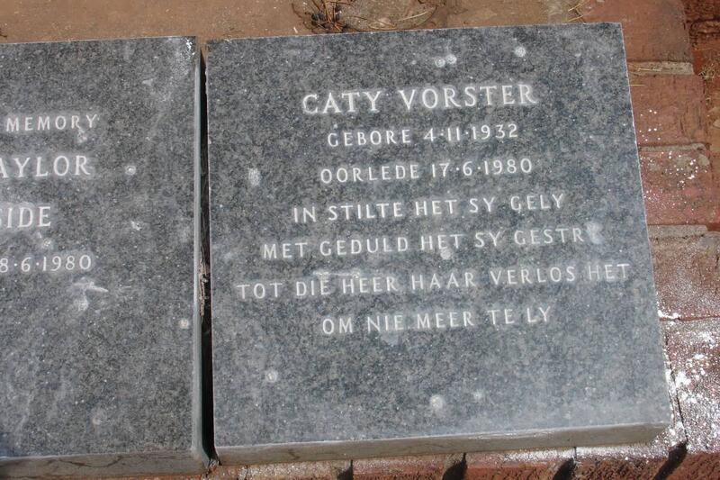 VORSTER Caty 1932-1980