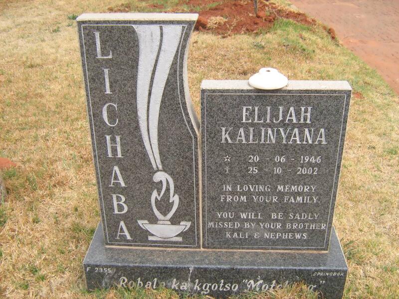 LICHABA Elijah Kalinyana 1946-2002