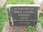 PURSURST Maria Levenia nee SCHUCKE 1866-1957