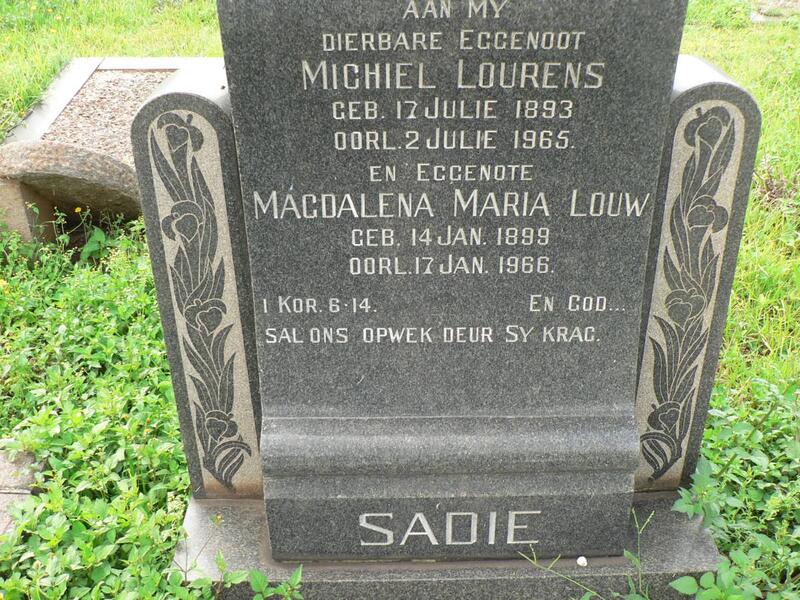SADIE Michiel Lourens 1893-1965 & Magdalena Maria Louw 1899-1966