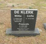 KLERK Willie, de 1928-2003 & Liefie 1928- :: DE KLERK Francois 1953-2002
