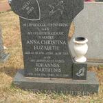 VUUREN Johannes Marthunis, Jansen van 1936-2009 & Anna Christina Elizabeth 1939-2003