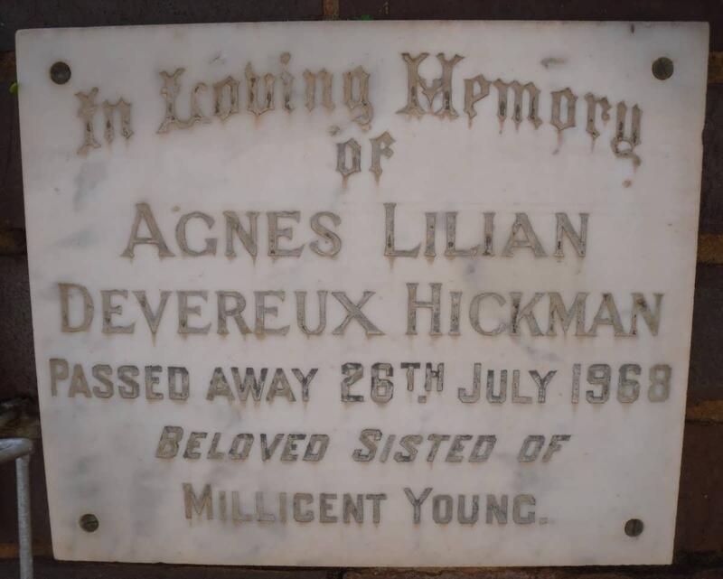 HICKMAN Agnes Lilian Devereux -1968