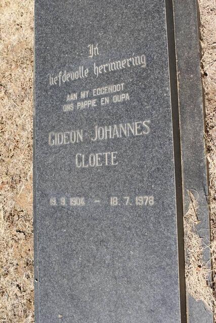 CLOETE Gideon Johannes 1904-1978