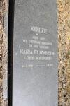KOTZE Maria Elizabeth nee KRUGER 1896-1973