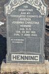 HENNING Johanna Christina nee ELS 1891-1940