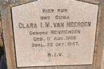 HEERDEN Clara I.M., van nee HENRICHSEN 1868-1947