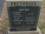 PRETORIUS Gert Andriaan 1885-1974 & Martha Gertruida 1891-1975