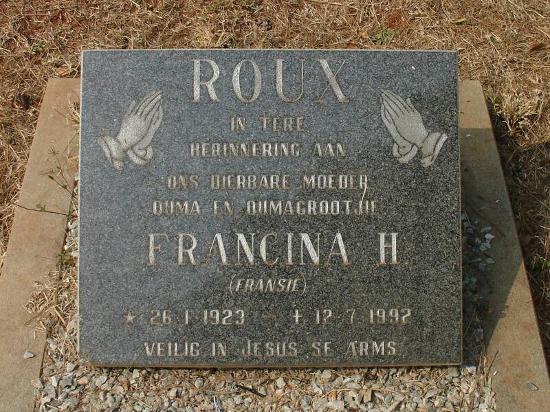 ROUX Francina H. 1923-1992