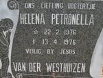 WESTHUIZEN Helena Petronella, van der 1976-1976