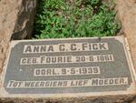 FICK Anna C.C. nee FOURIE 1861-1939