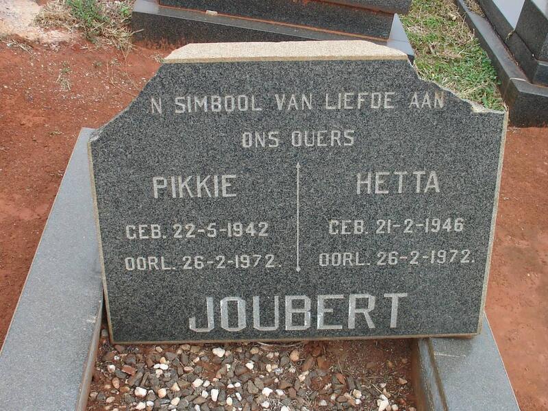 JOUBERT Pikkie 19423-1972 & Hetta 1946-1972