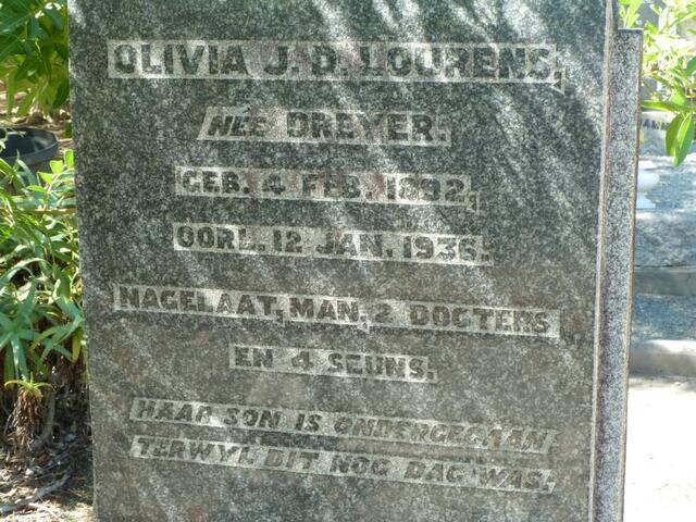 LOURENS Olivia J.D. nee DREYER 1892-1936
