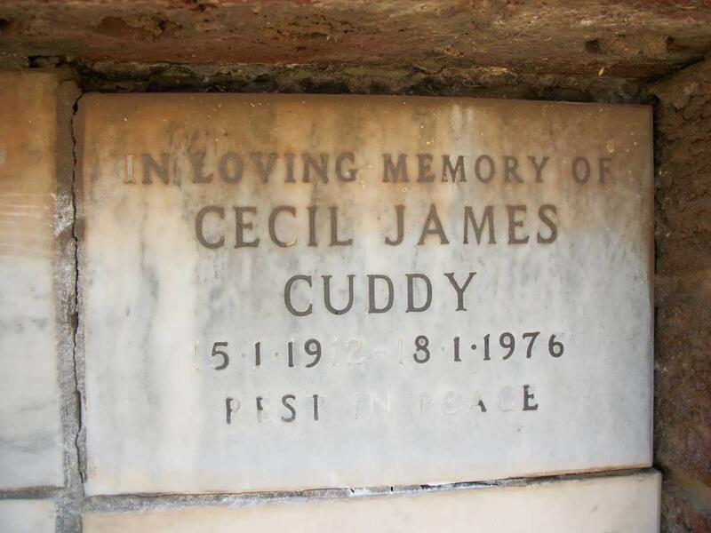 CUDDY Cecil James 1912-1976
